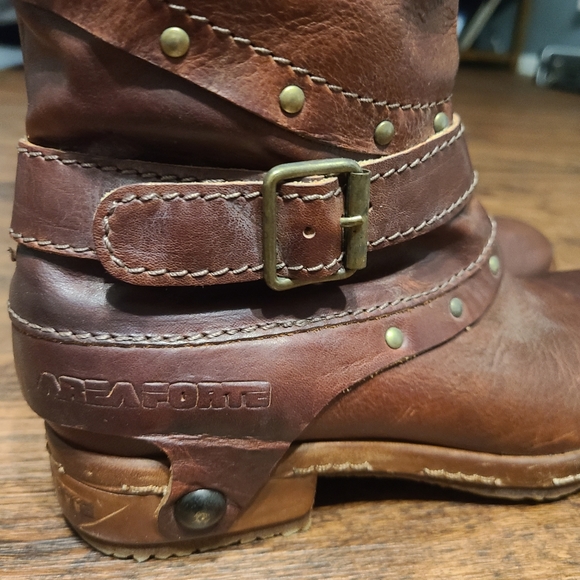 Area Forte Brown Distressed Leather Studded Boots 36 6 - Picture 5 of 8